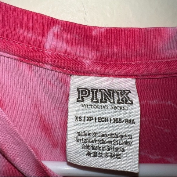 VICTORIA'S SECRET PINK LONG SLEEVE CAMPUS TEE TIE DYE XSMALL T SHIRT TOP TUNIC - Picture 8 of 8